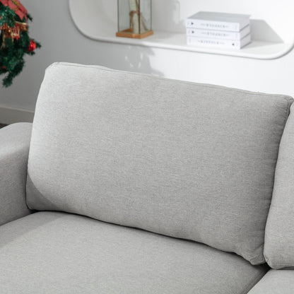 Grey 74.8'' Fabric 2-Seater Sofa with Removable Cushion Back