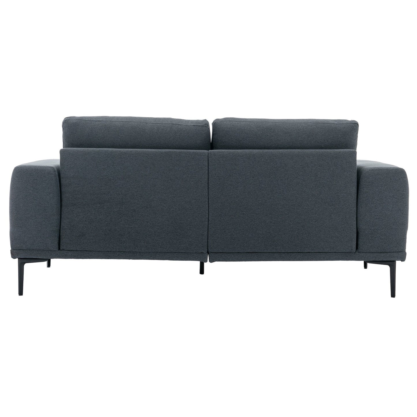 Grey 74.8''Modern Fabric 2 Seater Sofa Couch with Iron Legs and Comfortable Cushions, for Living Room, Apartment, Bedroom