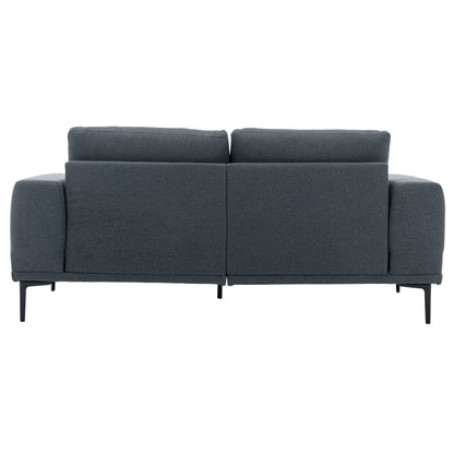 Grey 74.8''Modern Fabric 2 Seater Sofa Couch with Iron Legs and Comfortable Cushions, for Living Room, Apartment, Bedroom