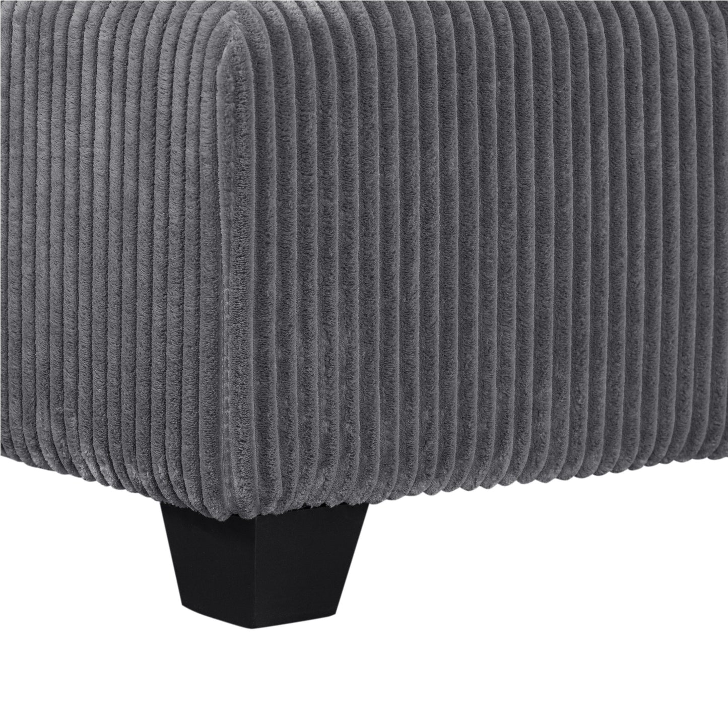Grey 90'' Polyester 2 Seater Sofa Couch with Removable Back Cushions, 2 Pillows and Detachable Ottomans for Living Room