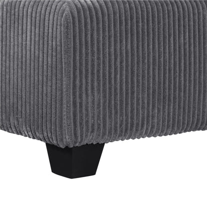 Grey 90'' Polyester 2-Seater Sofa with Removable Back Cushions and Detachable Ottomans