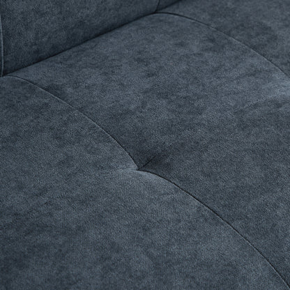 Grey 94.5'' Linen Convertible 3 Seater Sectional Sofa with Storage Organizer, Right Chaise, Foam Cushions and Solid Wood Frame