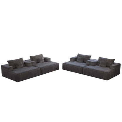 Grey Chenille Single Sleeper Chair Sofa with Backrest Pillow