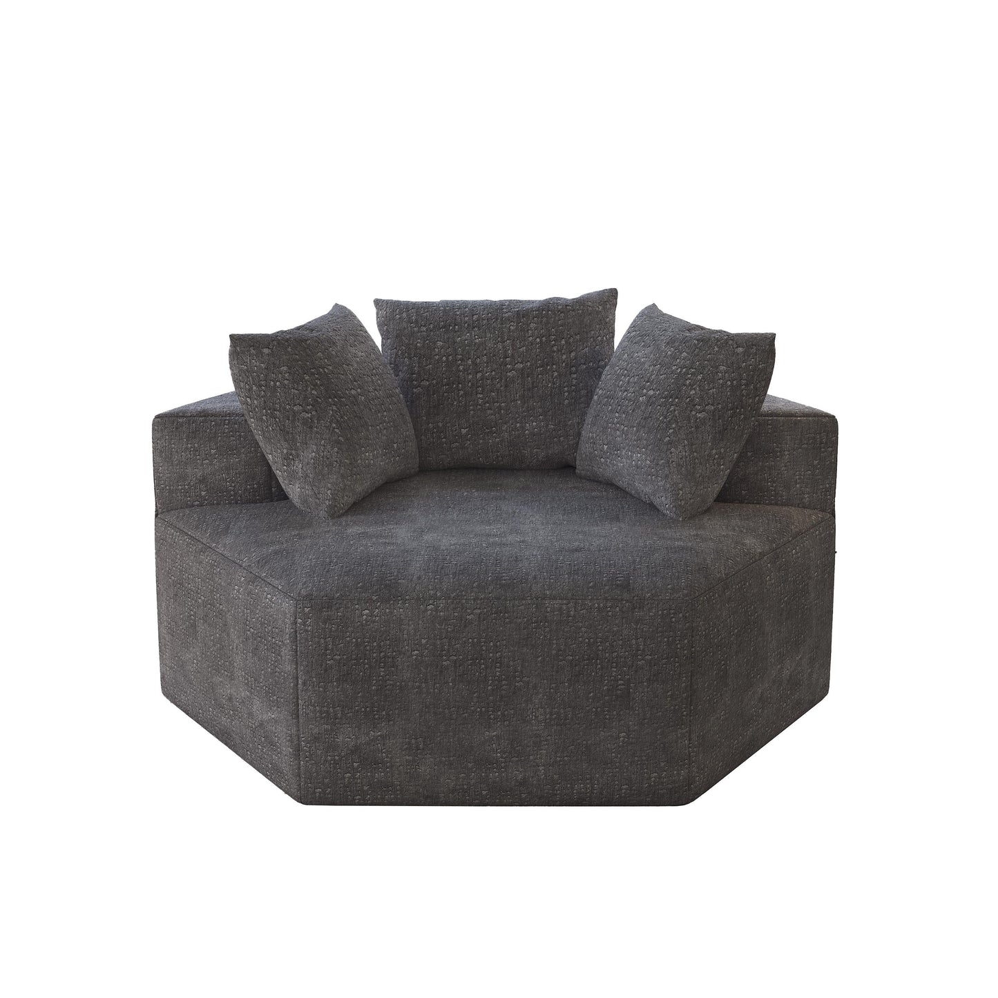 Grey Chenille Single Sleeper Sofa with Backrest Pillow
