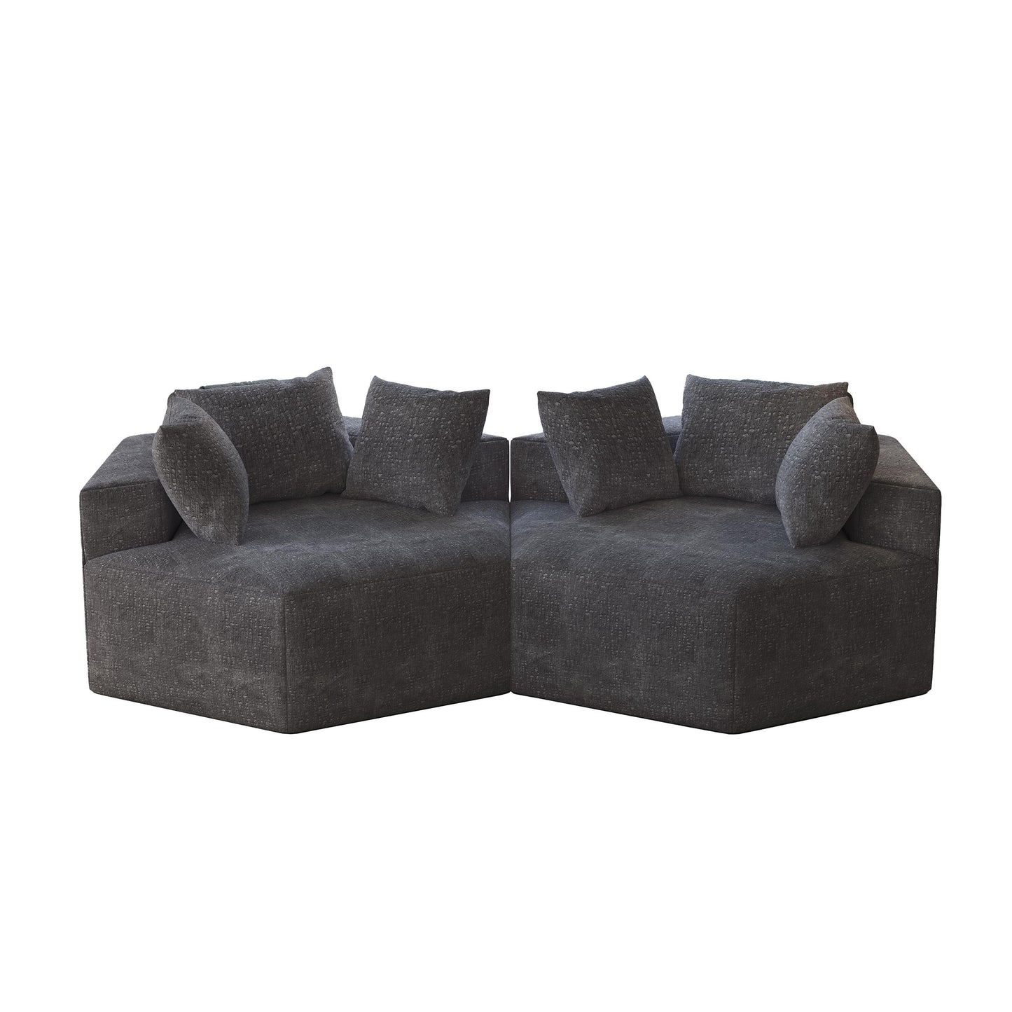 Grey Chenille Single Sleeper Sofa with Backrest Pillow