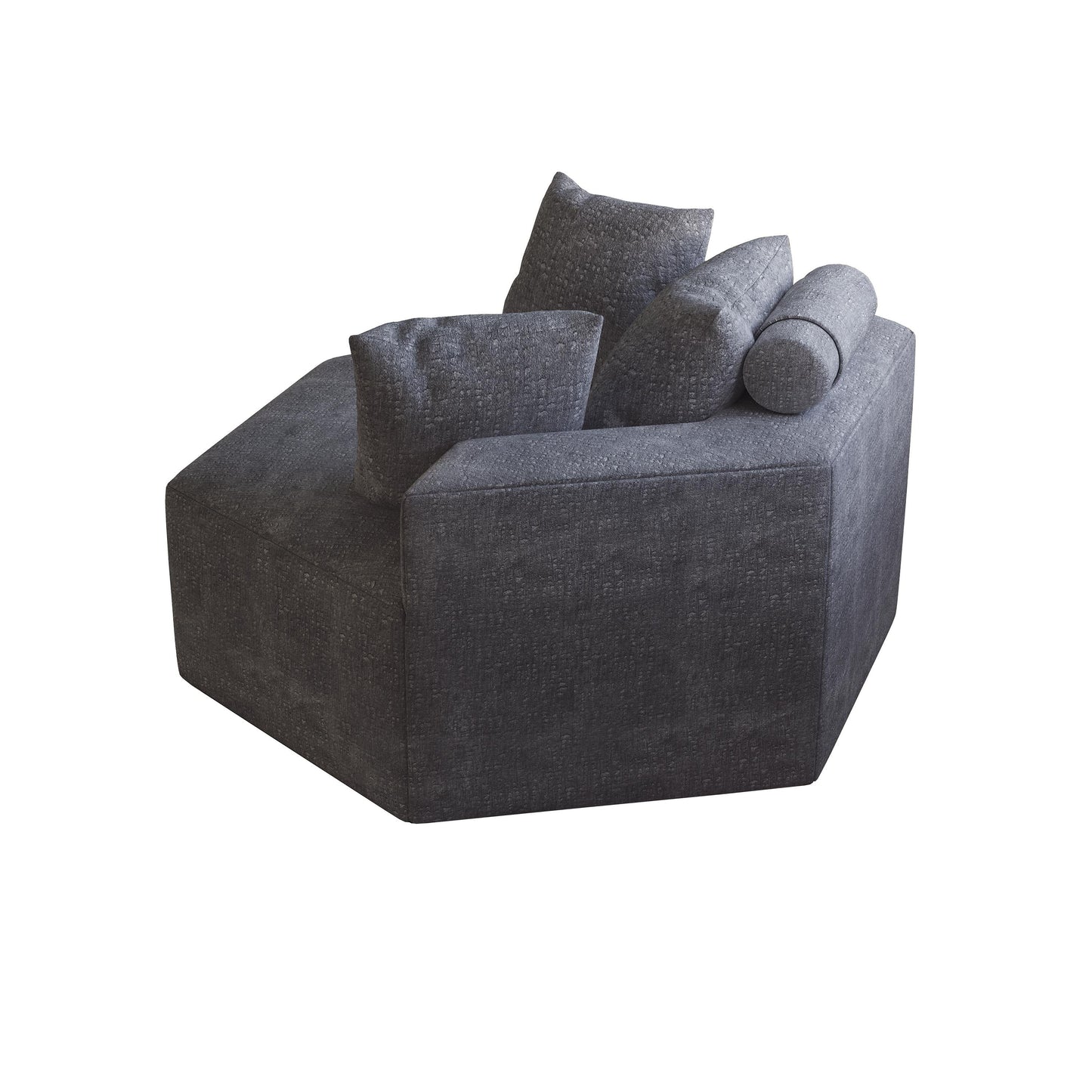 Grey Chenille Single Sleeper Sofa with Backrest Pillow