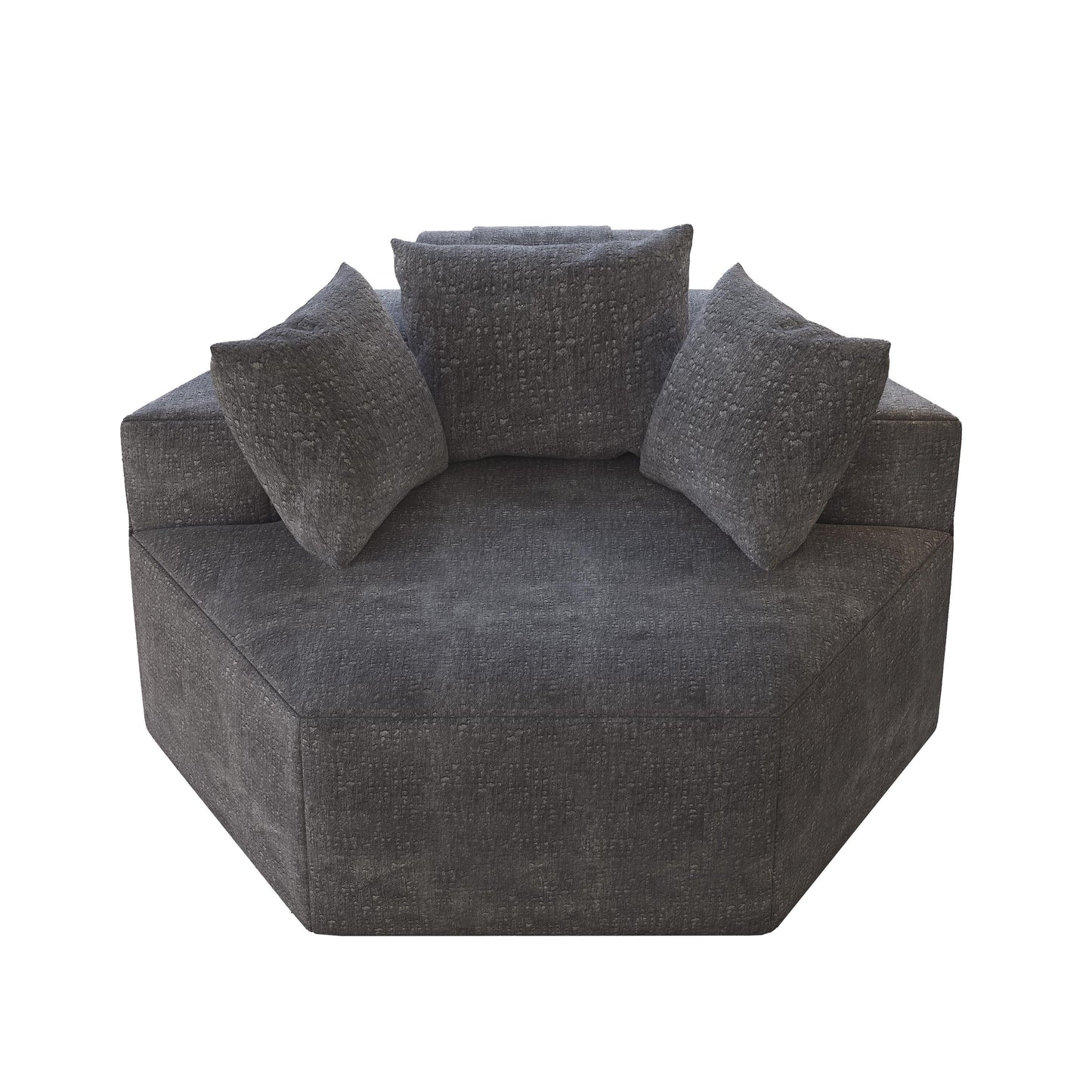 Grey Chenille Single Sleeper Sofa with Backrest Pillow