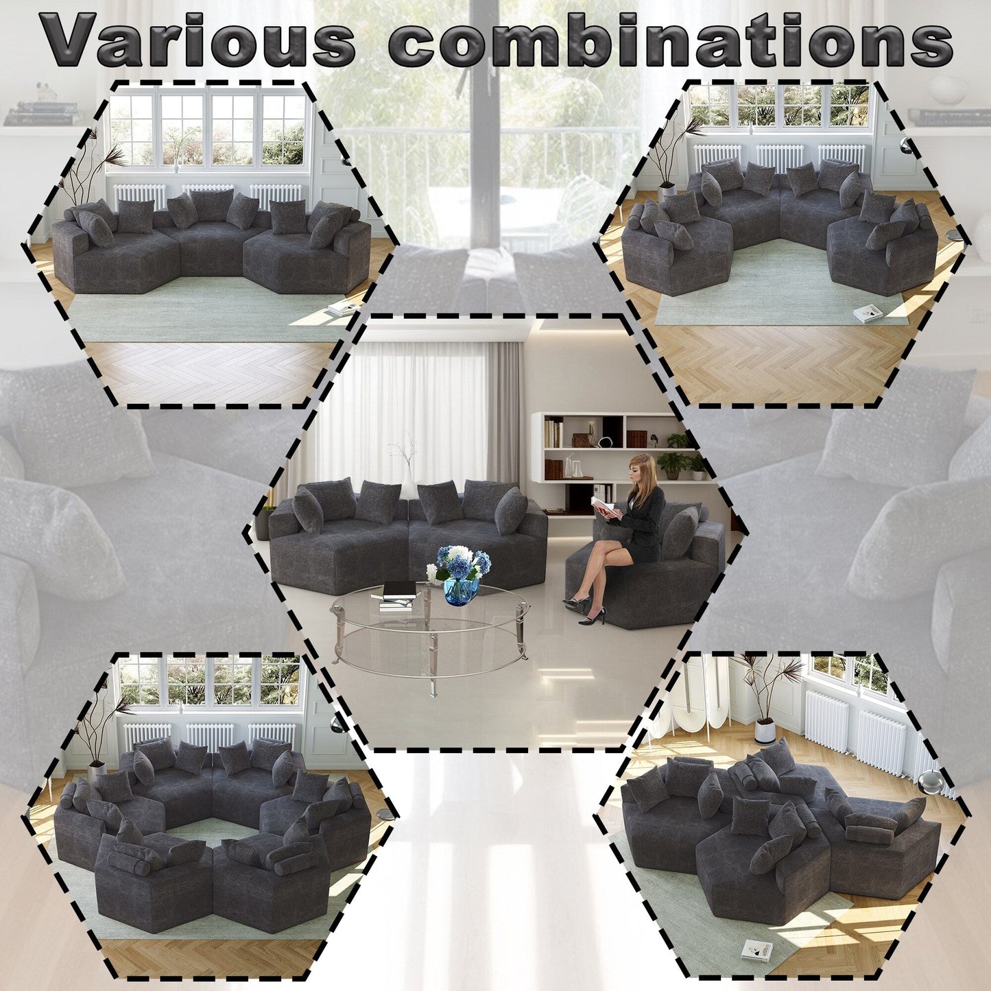 Grey Chenille Single Sleeper Sofa with Backrest Pillow