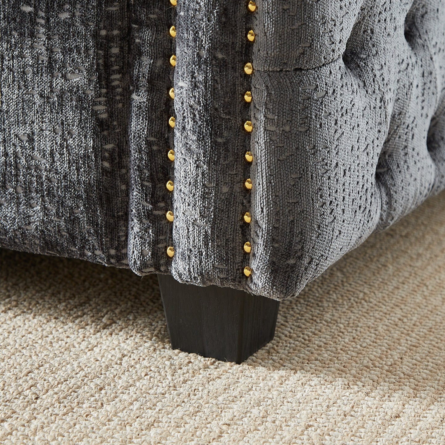 Grey Chenille Sleeper Sofa with Memory Foam Mattress