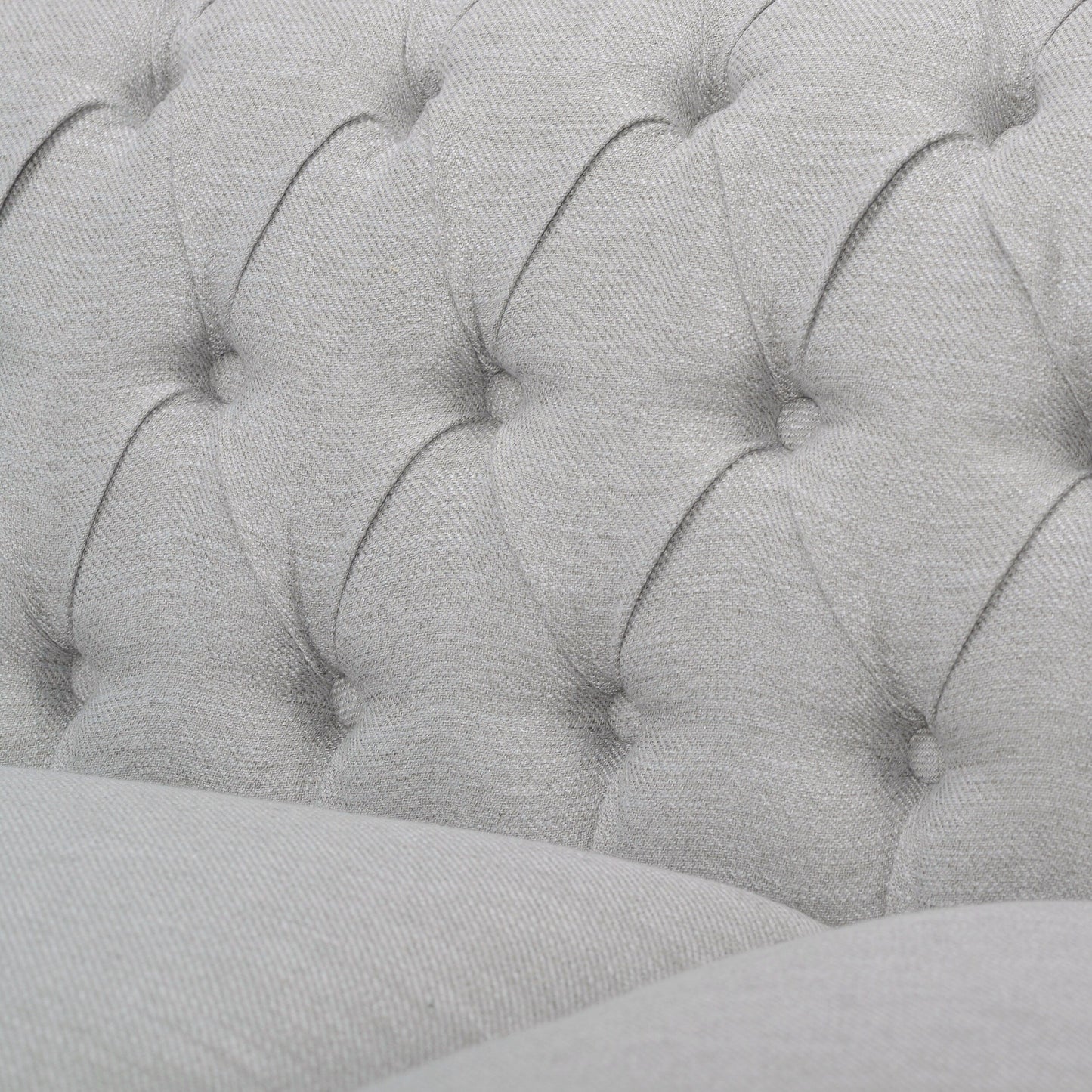 Grey Chesterfield 84.75 Button Tufted Upholstered 3-seater Sofa with Nailheads and Wood Legs