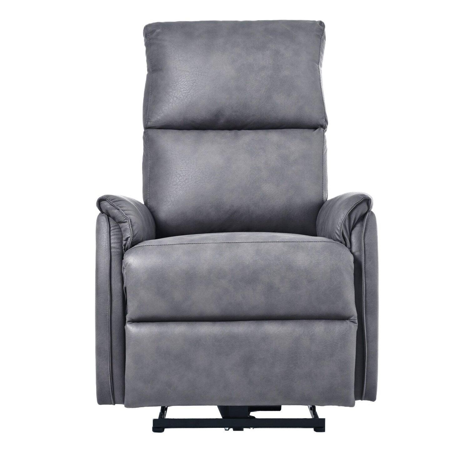 Grey Compact Electric Reclining Chair with USB Port, Side Control, and Cozy Backrest for Small Spaces