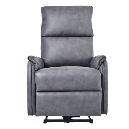 Grey Compact Electric Reclining Chair with USB Port, Side Control, and Cozy Backrest for Small Spaces