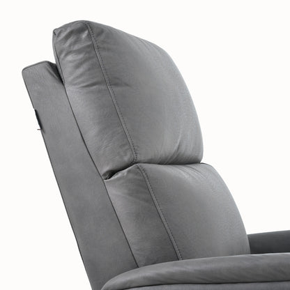 Grey Compact Electric Reclining Chair with USB Port, Side Control, and Cozy Backrest for Small Spaces