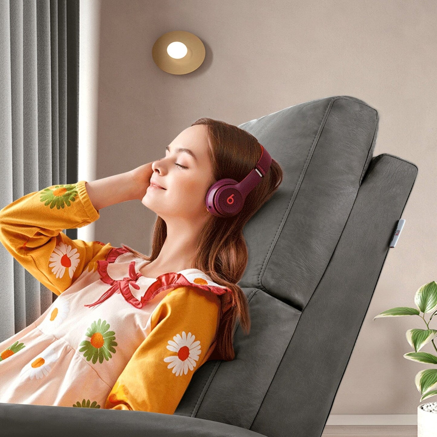 Grey Compact Electric Reclining Chair with USB Port, Side Control, and Cozy Backrest for Small Spaces