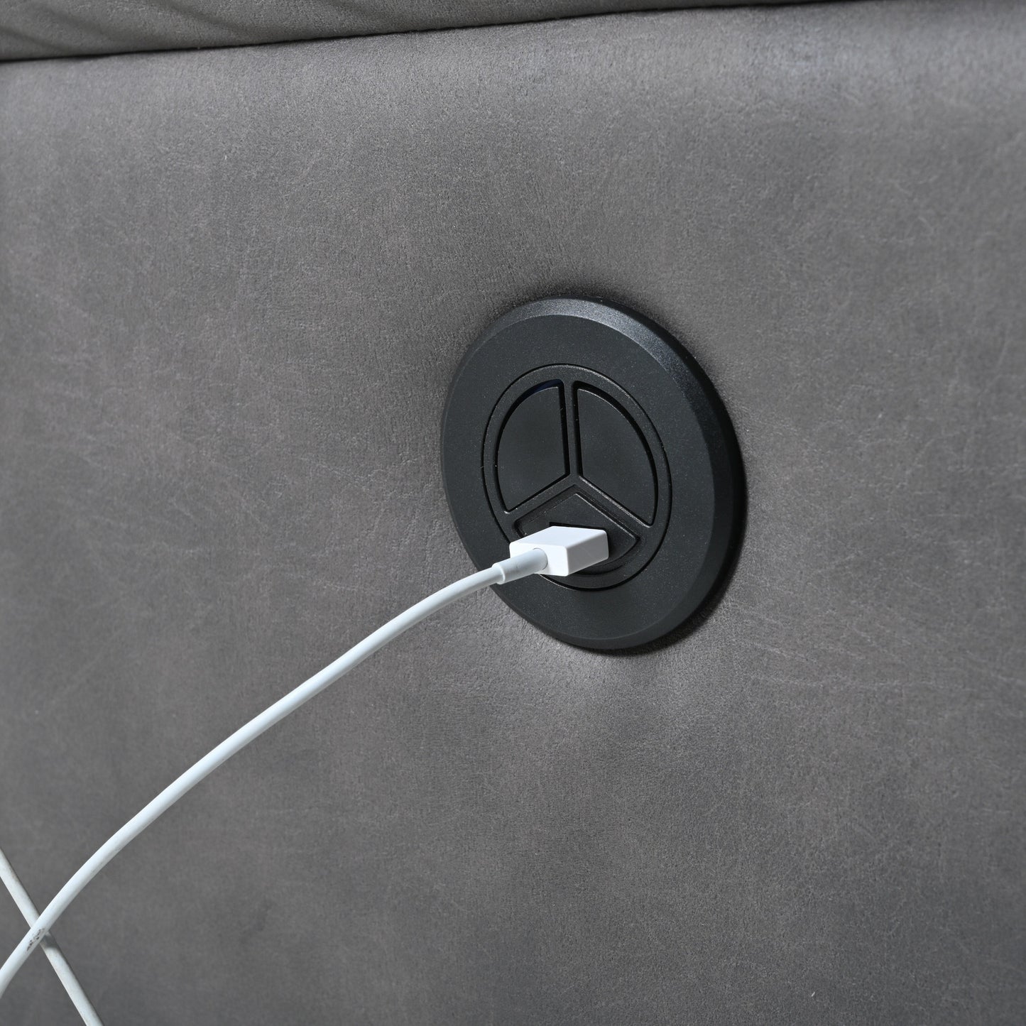 Grey Compact Electric Reclining Chair with USB Port, Side Control, and Cozy Backrest for Small Spaces