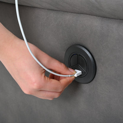 Grey Compact Electric Reclining Chair with USB Port, Side Control, and Cozy Backrest for Small Spaces