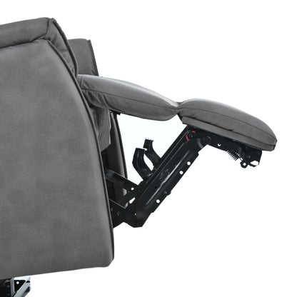 Grey Compact Electric Reclining Chair with USB Port, Side Control, and Cozy Backrest for Small Spaces