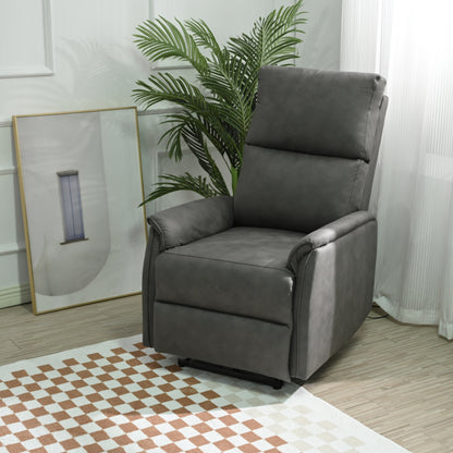 Grey Compact Electric Reclining Chair with USB Port, Side Control, and Cozy Backrest for Small Spaces
