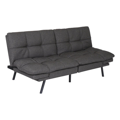 Grey Convertible Loveseat Sofa Bed with Adjustable Armrests