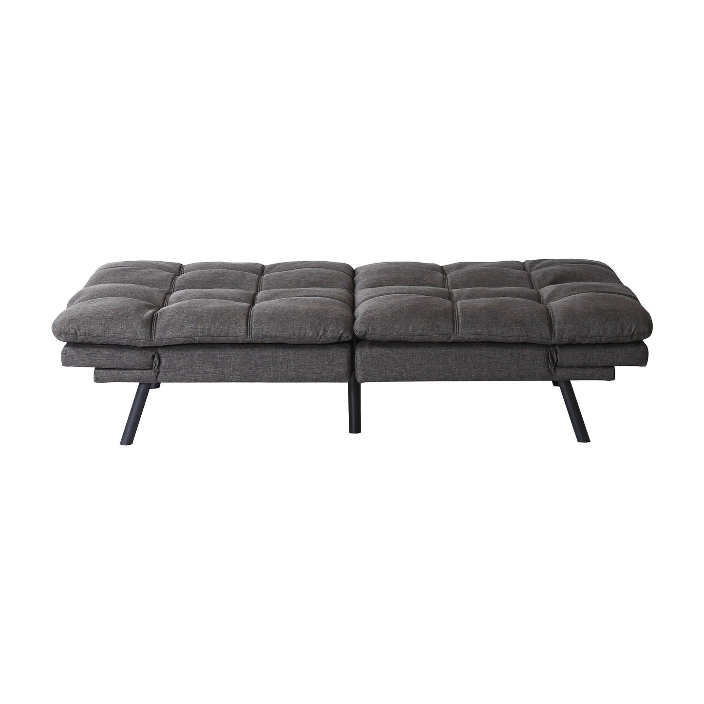 Grey Convertible Loveseat Sofa Bed with Adjustable Armrests