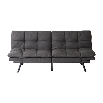 Grey Convertible Loveseat Sofa Bed with Adjustable Armrests