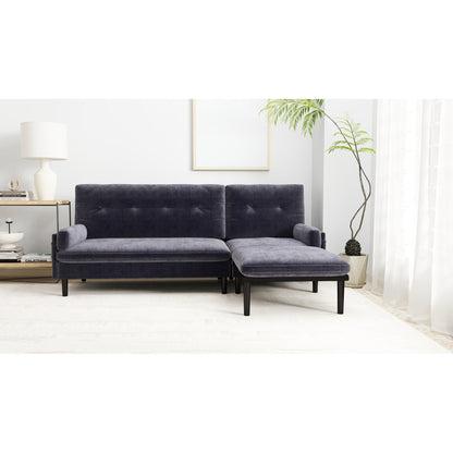 Grey Corduroy Adjustable 3-seater Sofa and Guest Bed