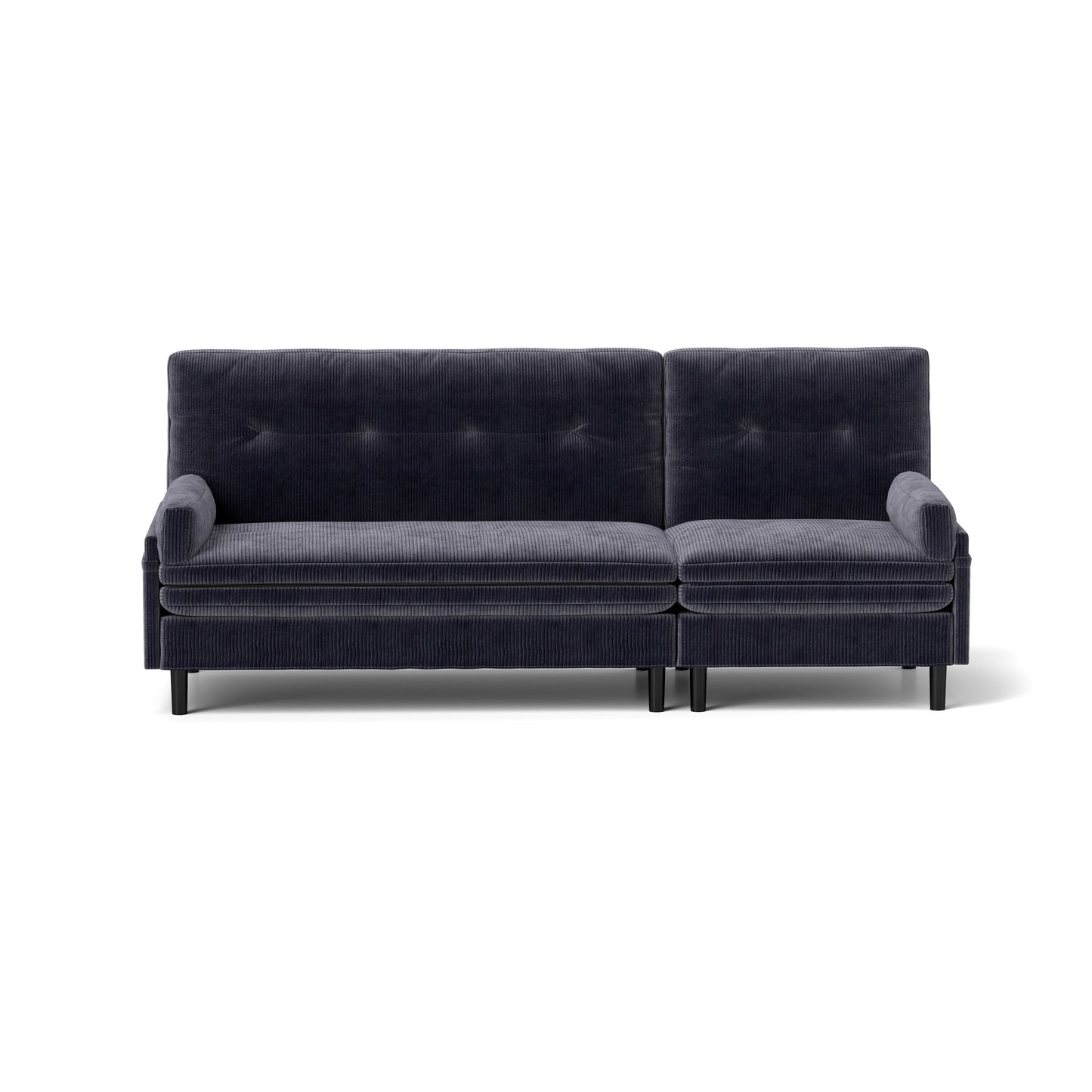 Grey Corduroy Adjustable 3-seater Sofa and Guest Bed