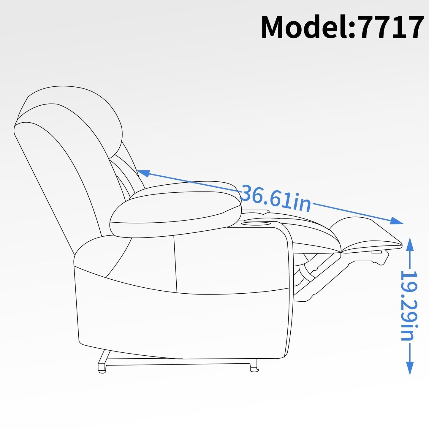 Grey Dual Motor Power Lift Recliner Chair with 8-Point Massage, Lumbar Heat, Stainless Steel Cup Holders, and Side Pockets