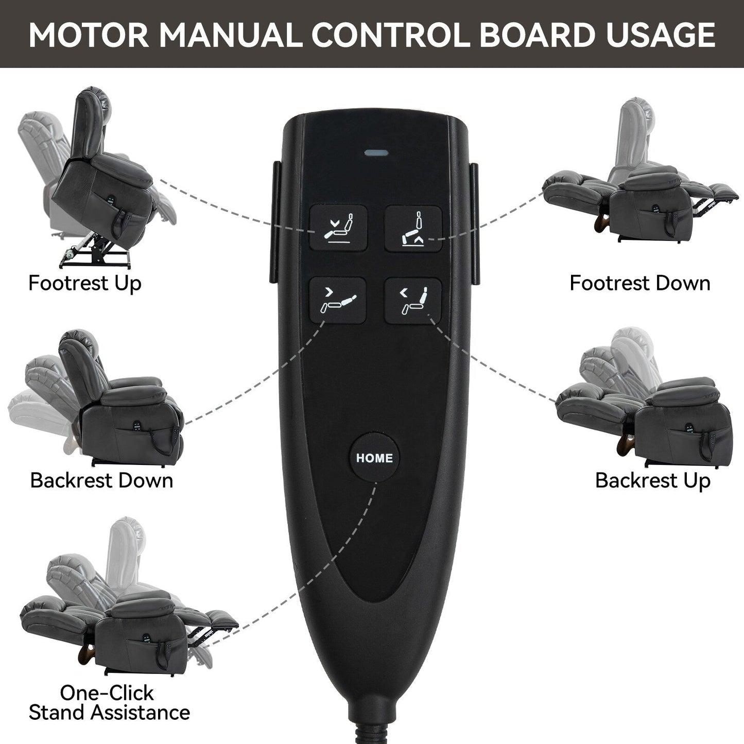 Grey Dual Motor Power Lift Recliner with 180Â° Recline & Heat