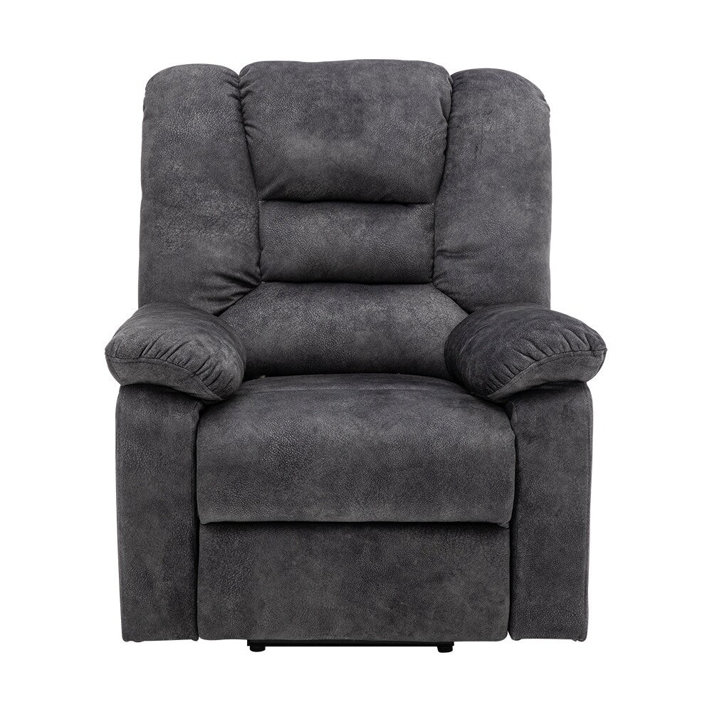 Grey Electric Lift Recliner with Infinite Positioning, Remote Control, Massage, and Heating Features