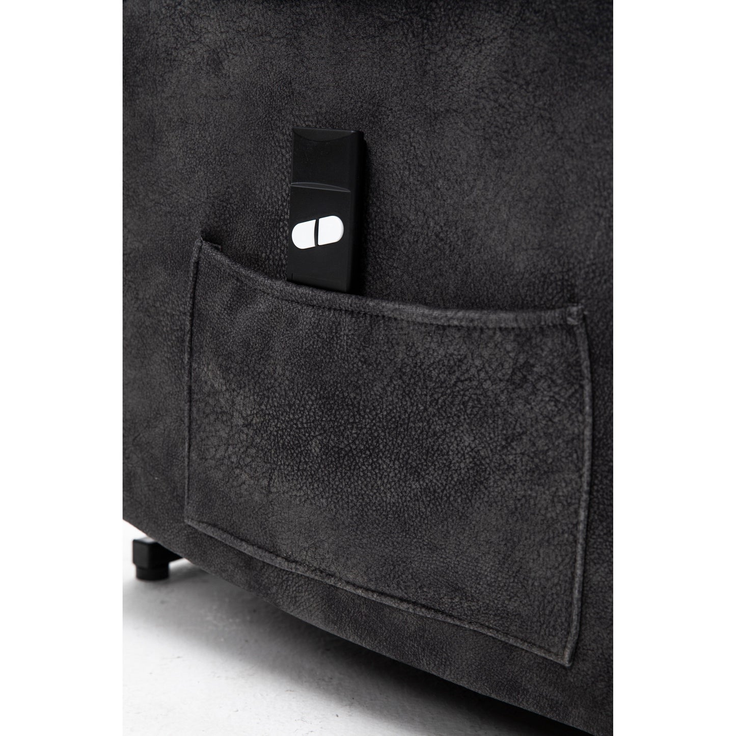 Grey Electric Lift Recliner with Infinite Positioning, Remote Control, Massage, and Heating Features