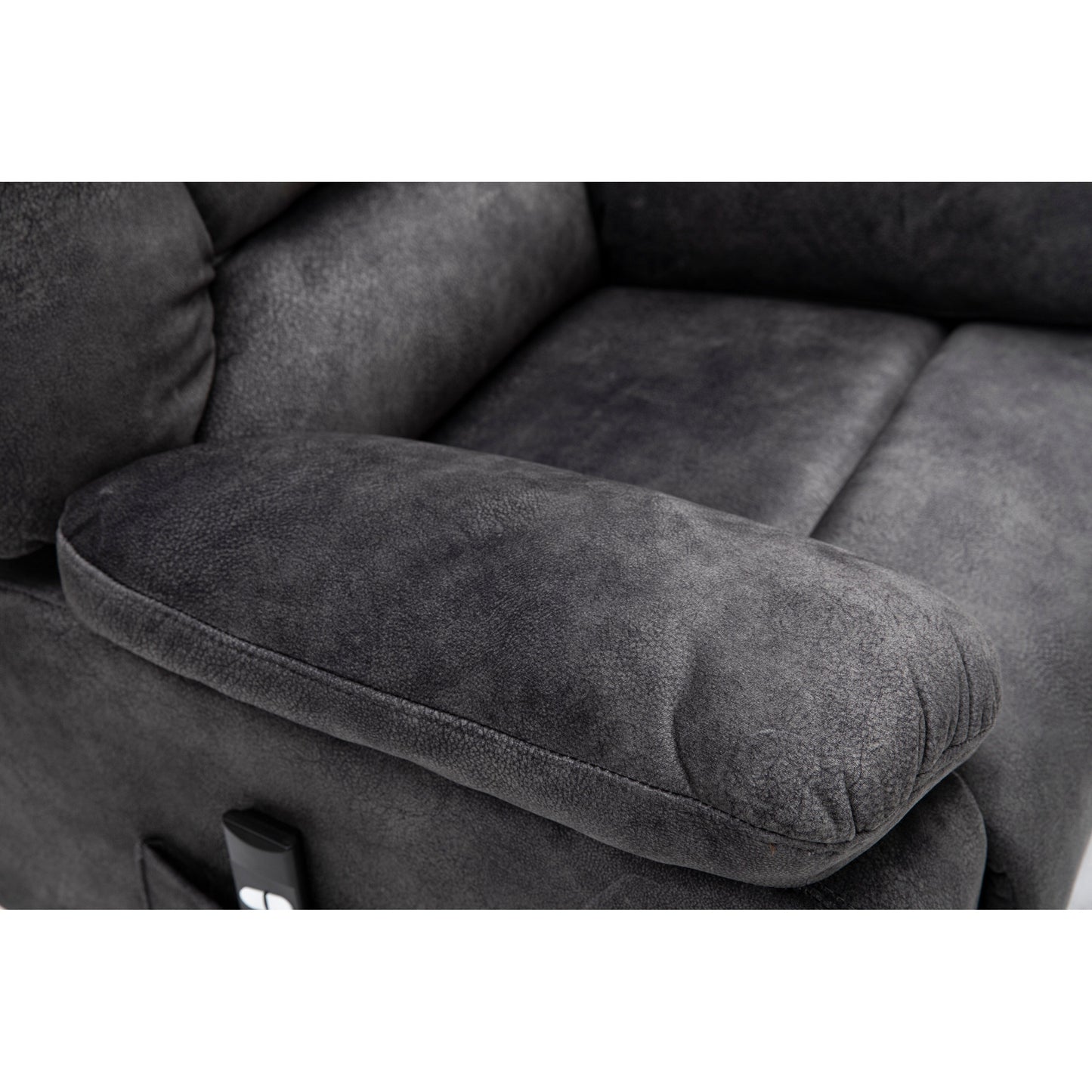 Grey Electric Lift Recliner with Infinite Positioning, Remote Control, Massage, and Heating Features