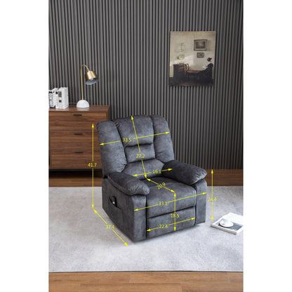 Grey Electric Lift Recliner with Infinite Positioning, Remote Control, Massage, and Heating Features