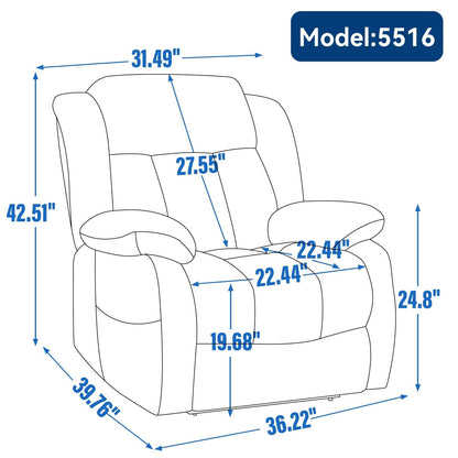 Grey Electric Power Lift Recliner Chair with Dual Motor, Infinite Position Adjustment, Massage & Heat, Supports Up to 350 lbs