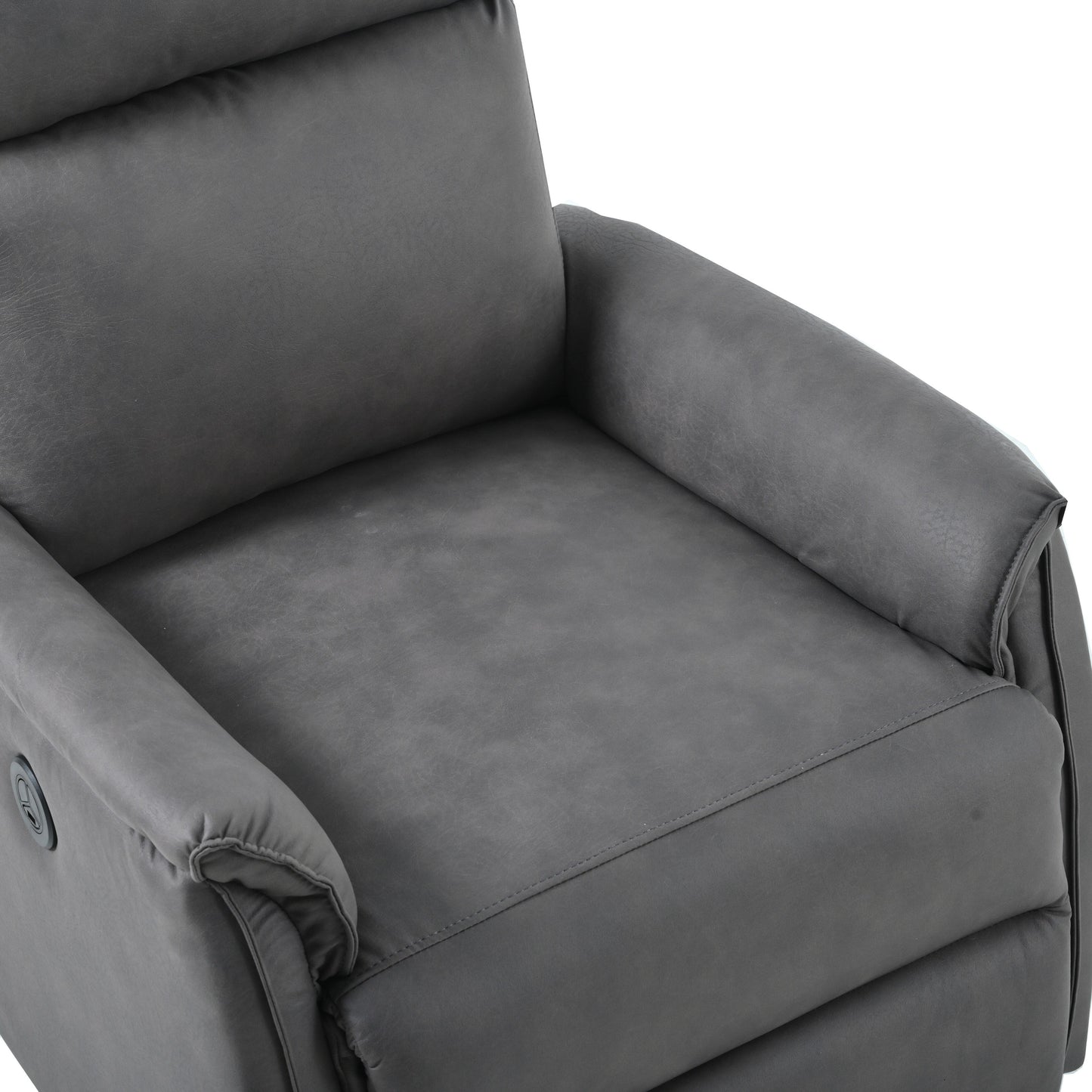 Grey Electric Recliner Chair with USB Charging, Comfortable Seating, and Side Control Panel for Living Room Relaxation