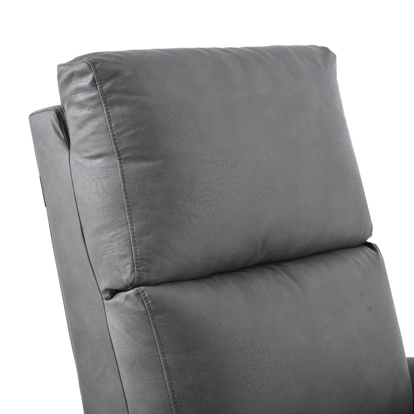 Grey Electric Recliner Chair with USB Charging, Comfortable Seating, and Side Control Panel for Living Room Relaxation