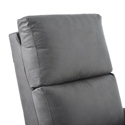 Grey Electric Recliner Chair with USB Charging, Comfortable Seating, and Side Control Panel for Living Room Relaxation