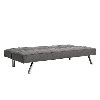 Grey Fabric Loveseat Sofa Bed with Metal Frame