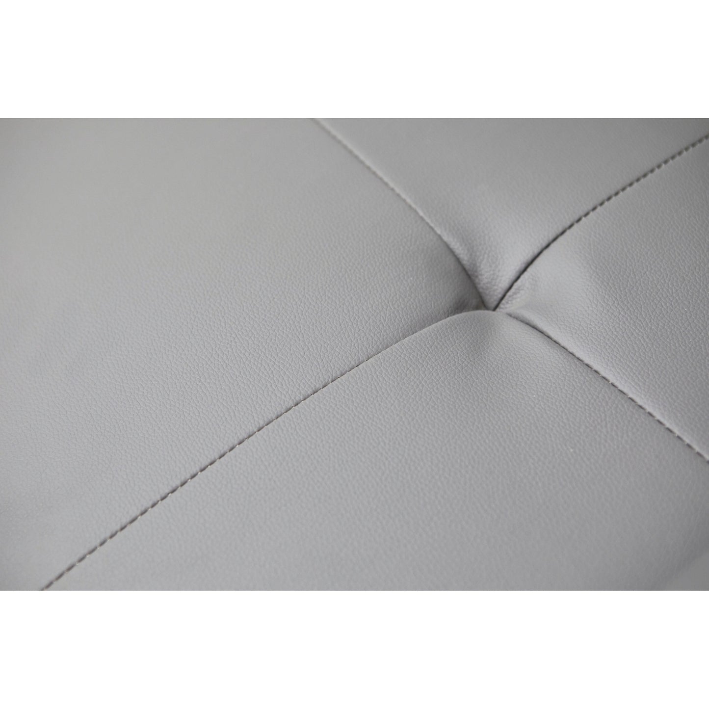 Grey Faux Leather Loveseat Sofa Bed with Cup Holder