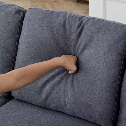 Grey Linen 78.8'' Sectional Sofa with Reversible Chaise, Storage Compartment, and High-Density Foam Seating
