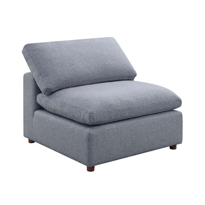 Grey Modern 155.9 Linen 4 Seat Modular Sectional Sofa with Pillows for Living Room