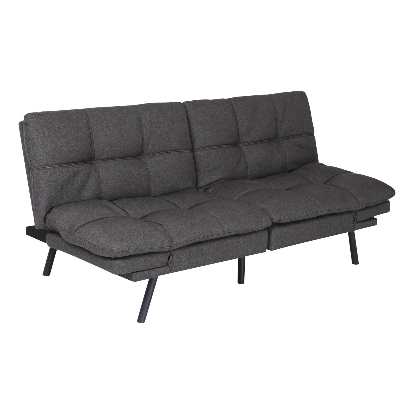 Grey Modern 71 Loveseat Convertible Sofa Bed with Adjustable Backrests and Adjustable Armrests for Living Room