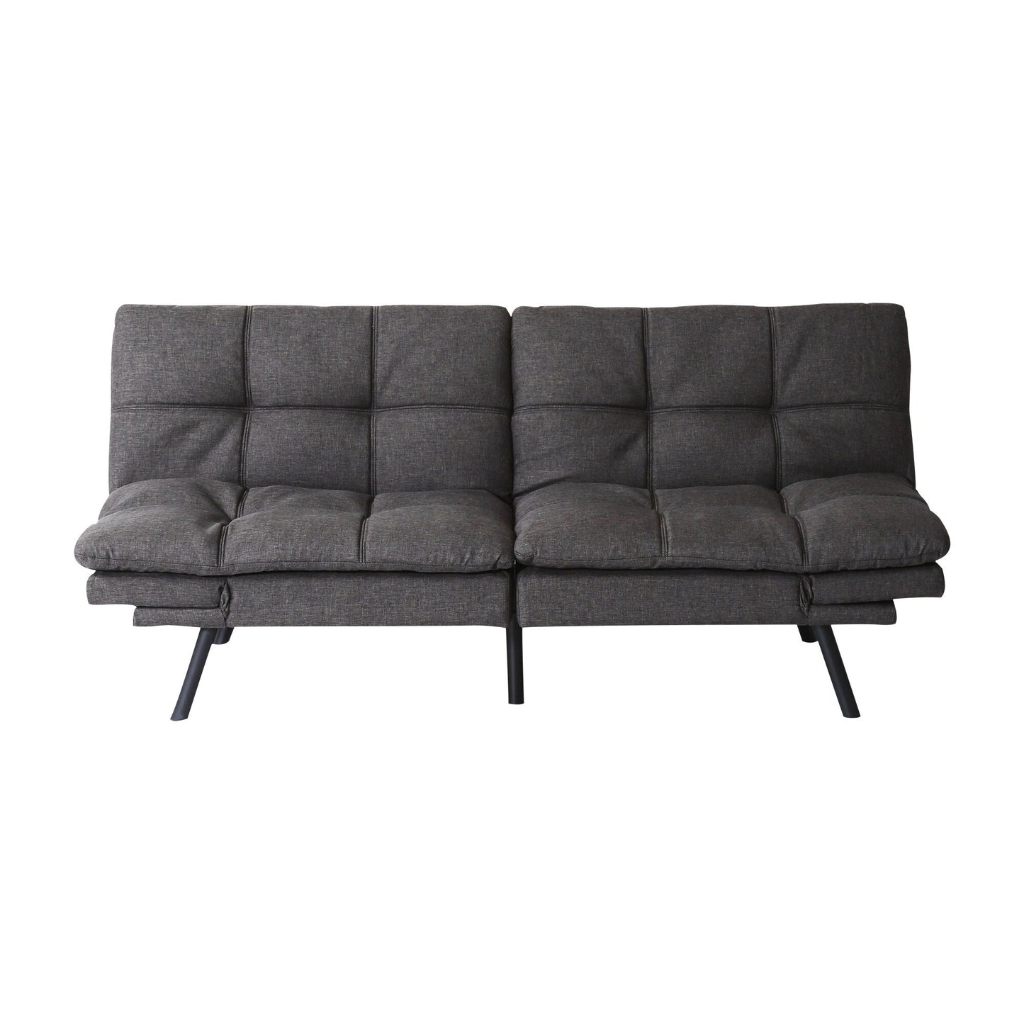 Grey Modern 71 Loveseat Convertible Sofa Bed with Adjustable Backrests and Adjustable Armrests for Living Room