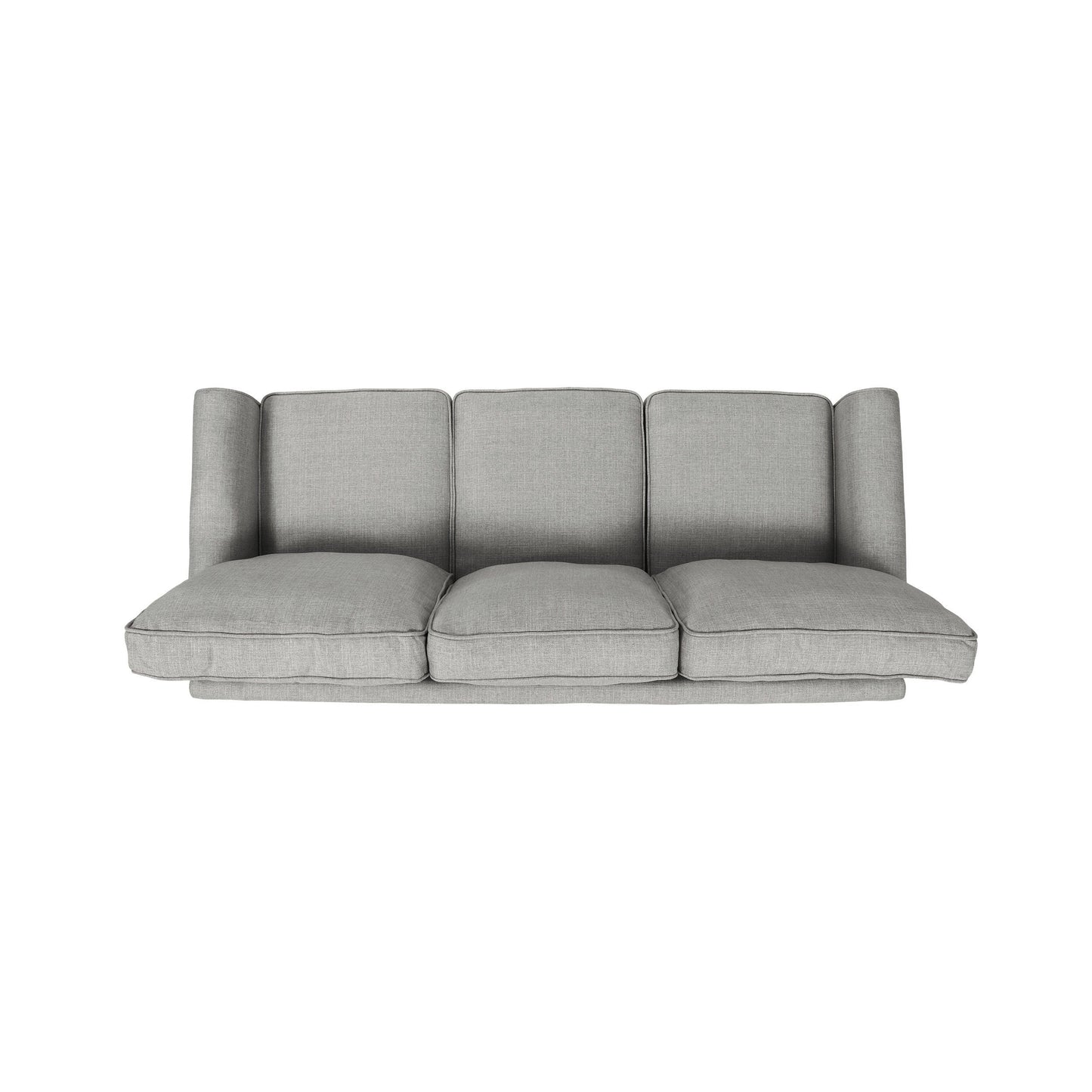 Grey Modern 75.5 3-seater Sofa with Overstuffed Cushions and Tapered Black Legs for Living Room