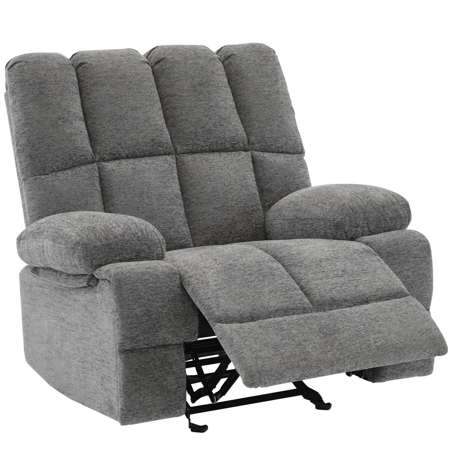 Grey Oversized Manual Rocking Recliner with 160Â° Recline