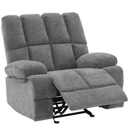 Grey Oversized Manual Rocking Recliner with 160Â° Recline
