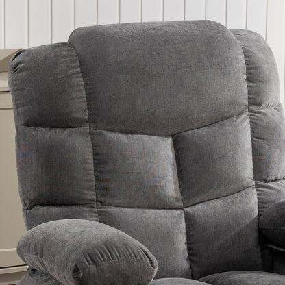 Grey Oversized Rocker Recliner with Massage, Heat, USB, and Cup Holders