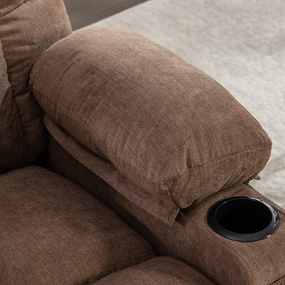 Grey Oversized Rocker Recliner with Vibration Massage, Heating, USB Port, Dual Cup Holders, and Side Pockets