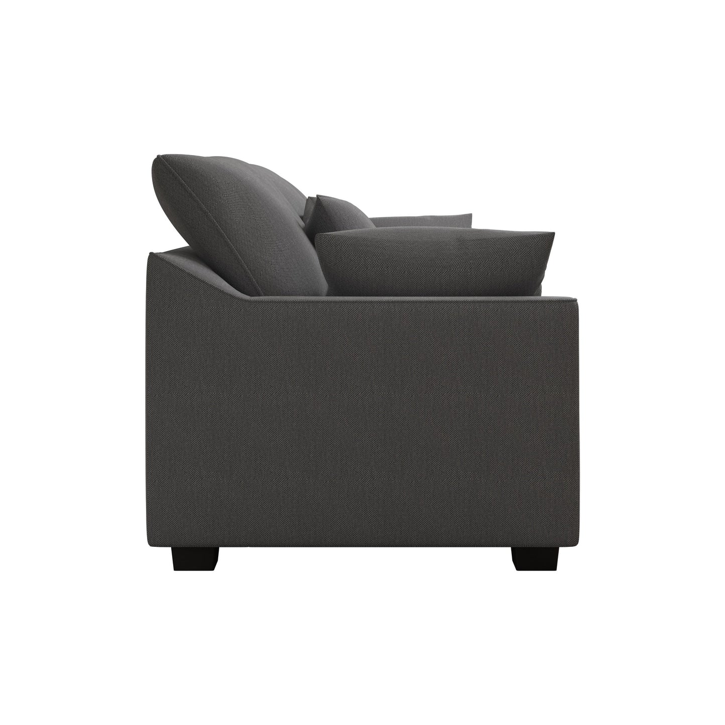 Grey Polyester 3-seater Sofa with Pillows and Wood Legs
