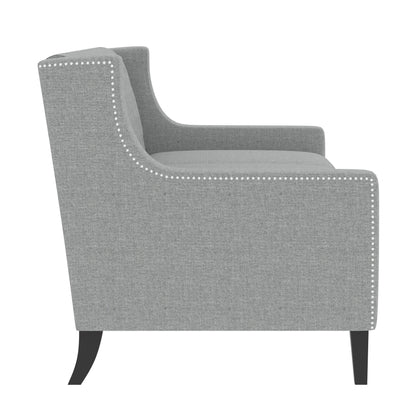 Grey Polyester 3-seater Sofa with Tufted Backrest